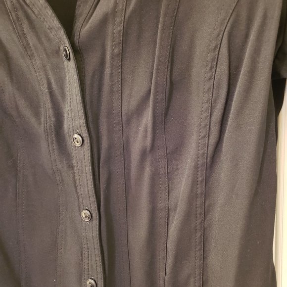 BHS Button Down Black Professional 3/4 Sleeve Top - Picture 8 of 8